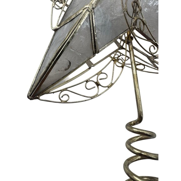 Vintage Capiz Shell Star Christmas Tree Topper Fast Shipping - Picture 10 of 16